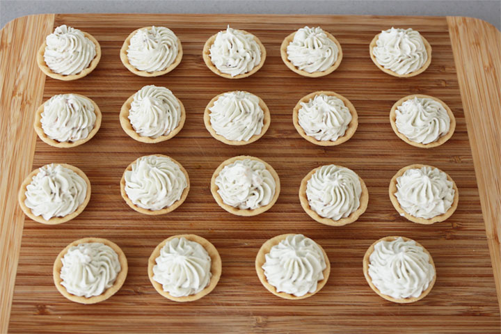 Tartaletas con crema de queso roquefort