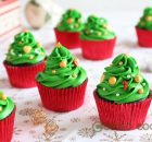 Cupcakes de árbol de Navidad