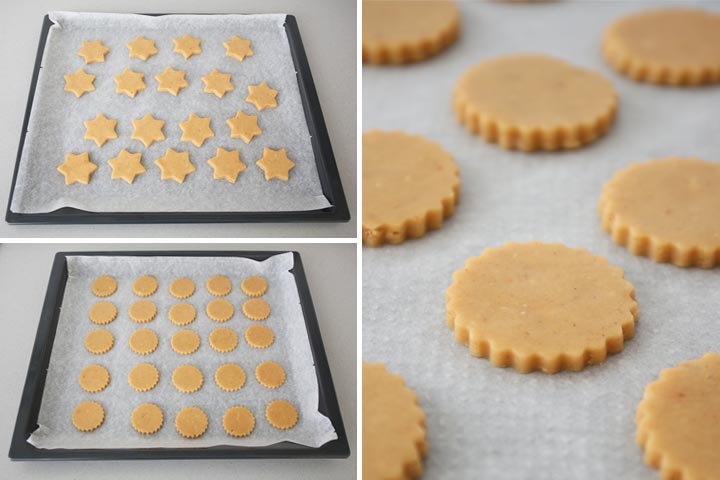 Galletas de turrón sobre una bandeja de horno