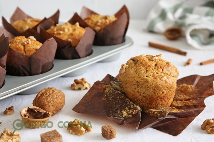 Muffins de plátano y nueces