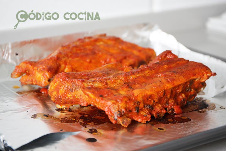 Costillas de cerdo con salsa barbacoa