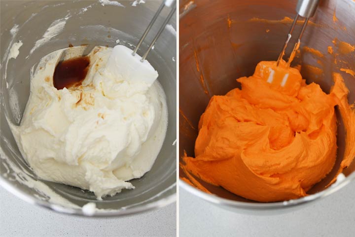 Buttercream de color naranja