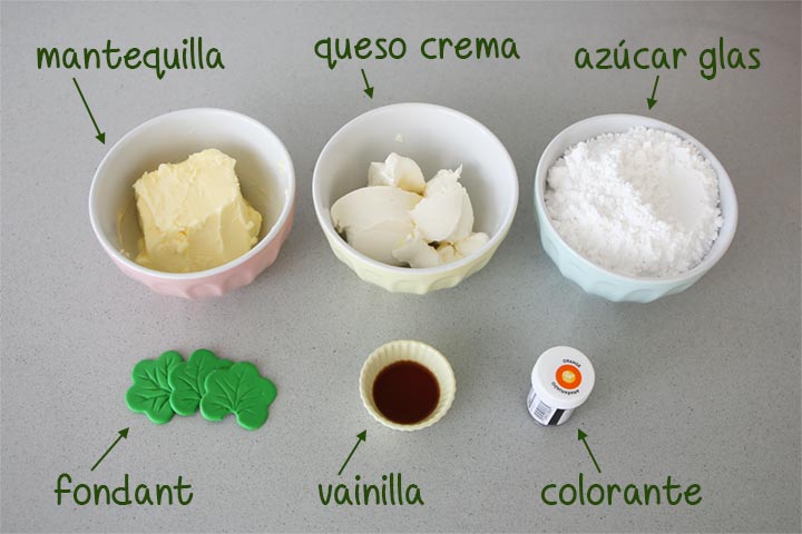 Ingredientes para hacer la cobertura