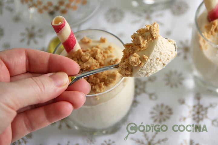 Mousse de turrón de Jijona sin huevo