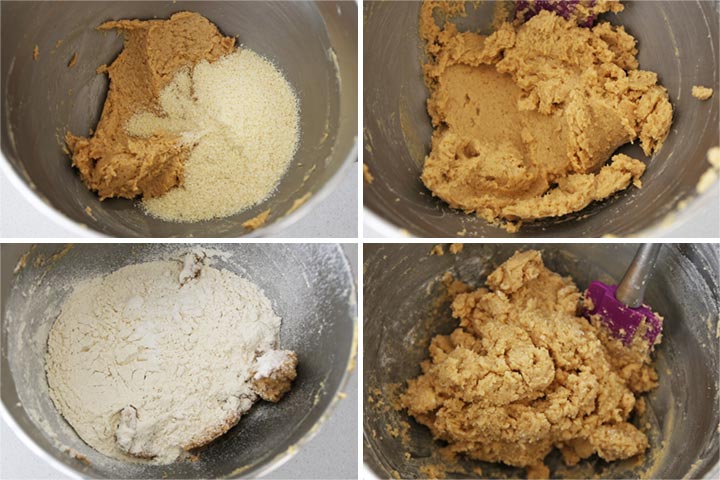 Mezclar ingredientes para obtener la masa de las galletas de albaricoque y almendras
