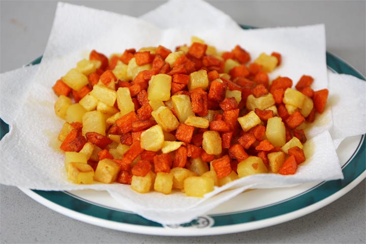 Patatas y zanahorias fritas