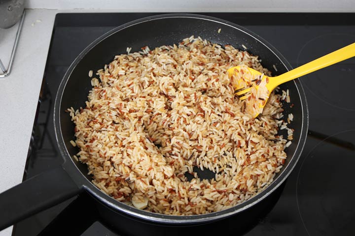 Arroz basmati salteado con aceite de oliva