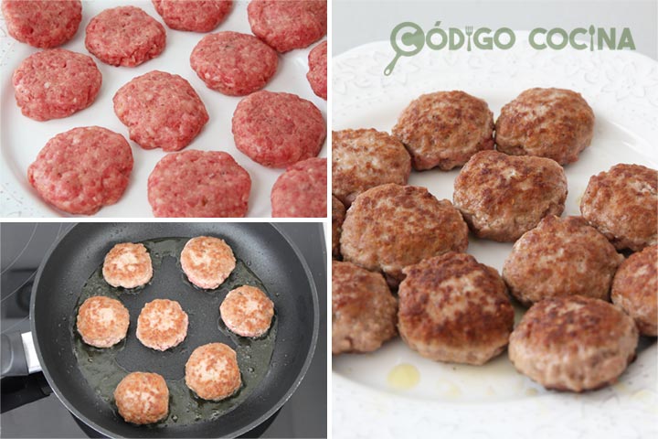 Minihamburguesas de carne