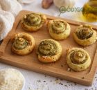 Aperitivo de hojaldre con pesto