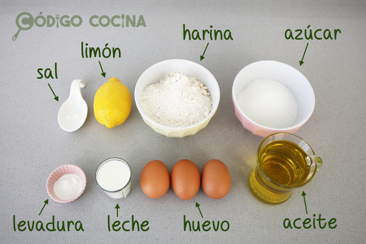 Ingredientes para hacer magdalenas de limón