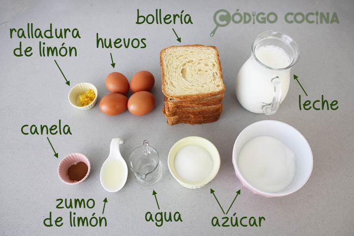 Ingredientes para preparar pan de Calatrava