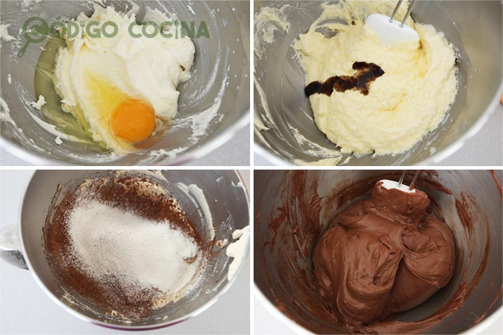 Mezclar los ingredientes para hacer la capa de brownie