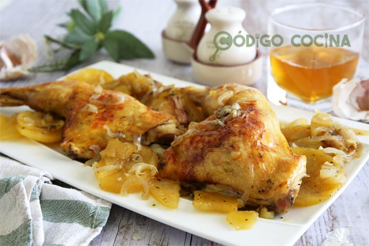 Pollo al horno con cerveza