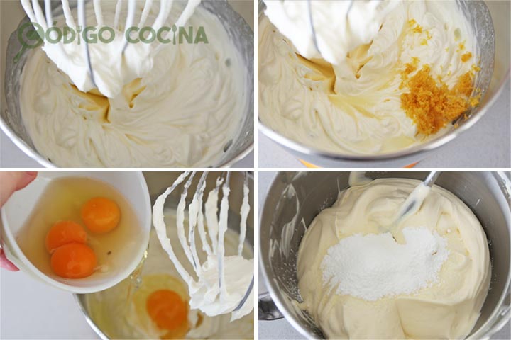 Mezclar los ingredientes del relleno hasta obtener una crema