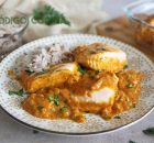 Salmón al curry con leche de coco