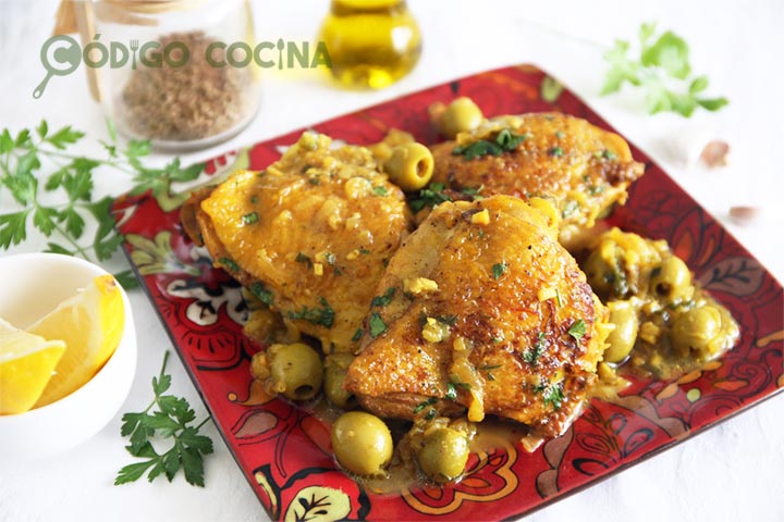 Cómo hacer pollo marroquí con aceitunas