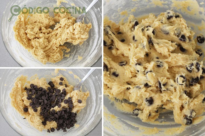 Masa para hacer cookies de leche condensada y chocolate