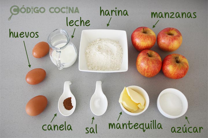 Ingredientes para hacer tarta de manzana fácil