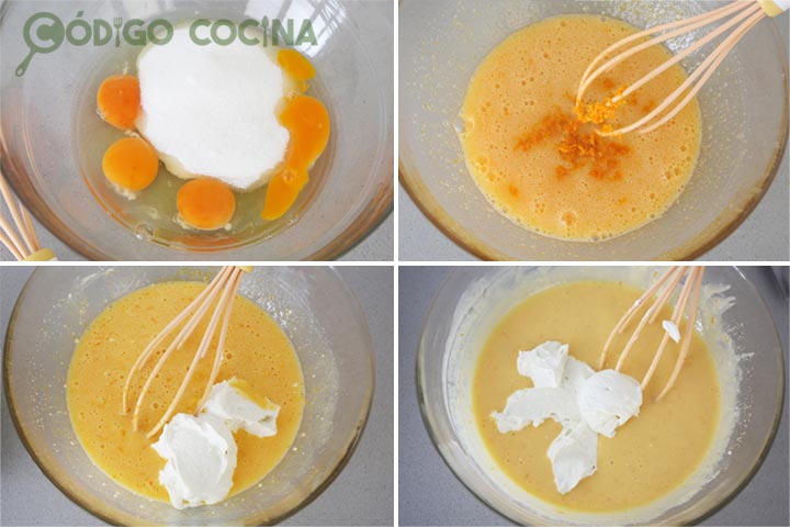 Preparación del pastel de ricotta y chocolate