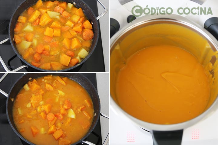 Crema de calabaza y boniato en Thermomix