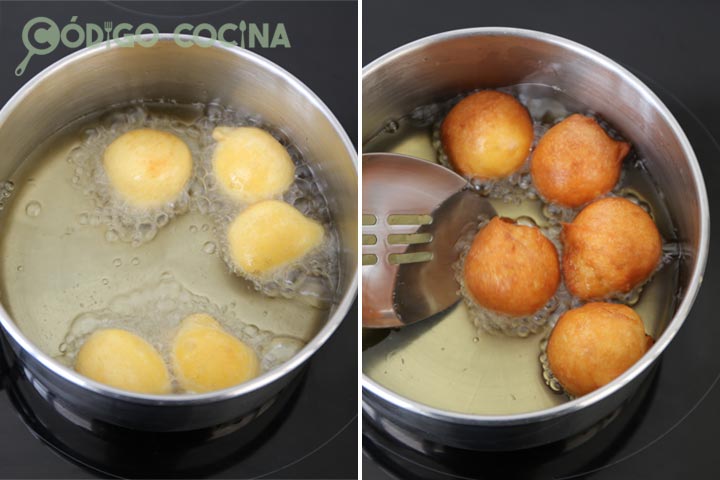 Freír los buñuelos de viento