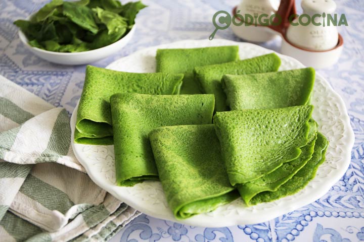 Receta para hacer crepes de espinacas
