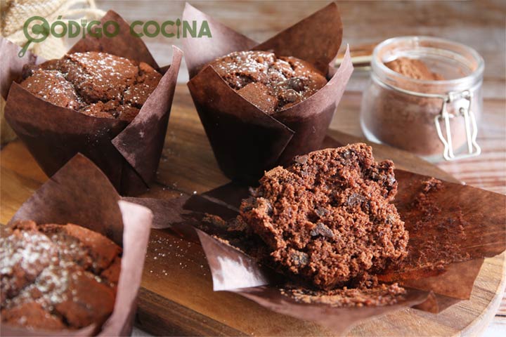 Magdalenas de chocolate sin huevo
