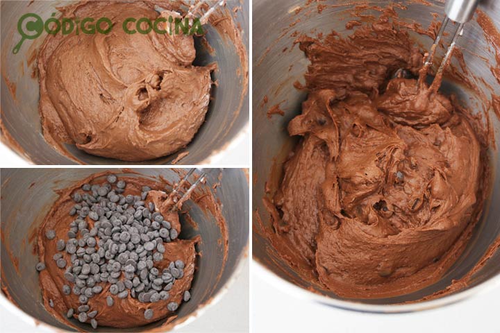 Masa de magdalenas de chocolate sin huevo