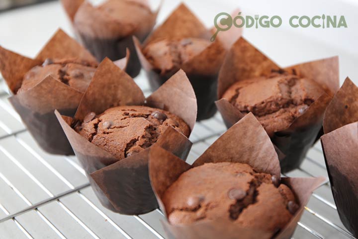 Muffins de cacao sin huevo