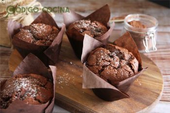 Muffins de chocolate sin huevo