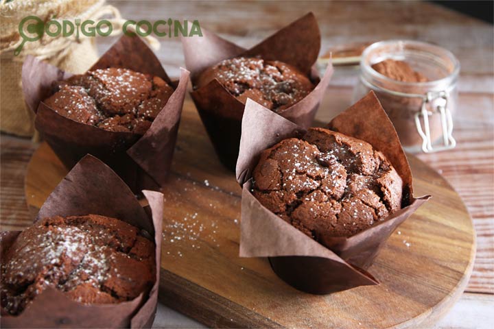Muffins de chocolate sin huevo