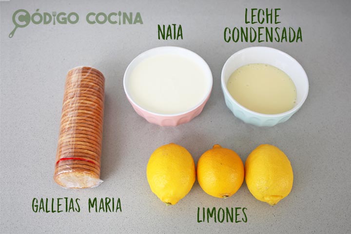 Ingredientes para hacer tarta de limón y leche condensada