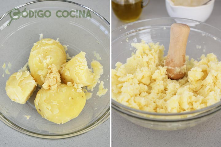 Patatas machacadas con ajo