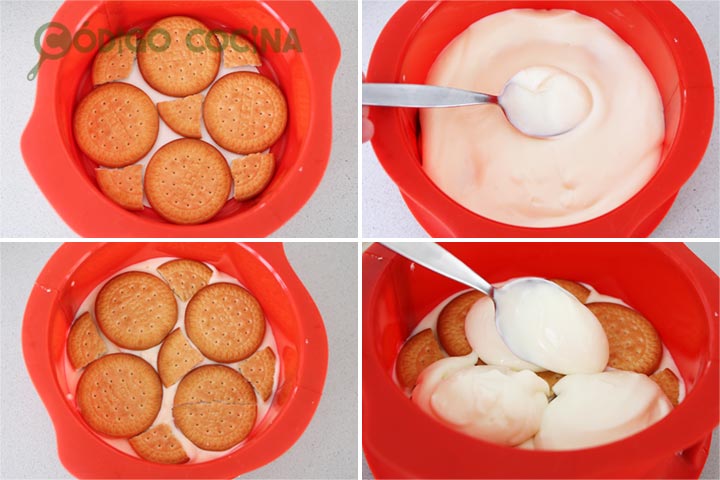 Tarta de capas de galleta y crema de limón