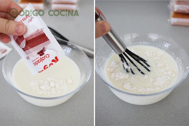 Deshacer la cuajada en un poco de leche