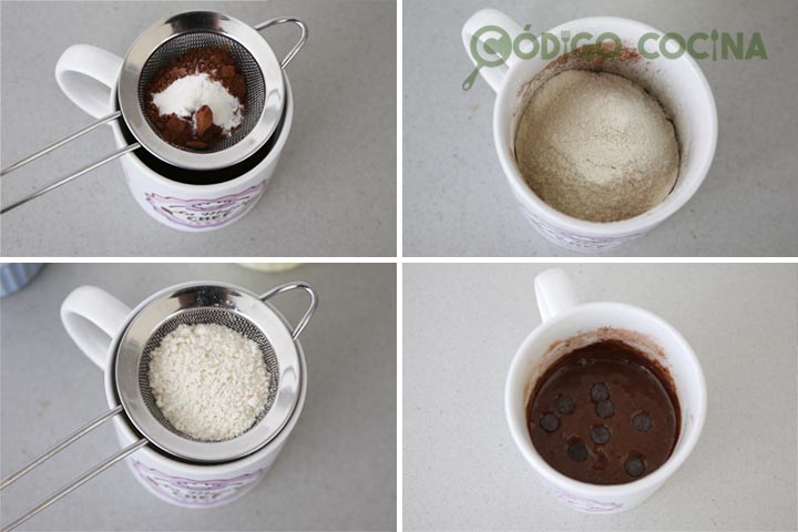 Bizcocho en taza al microondas